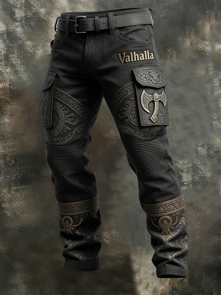 Herren-Jacke im Wikingerstil Valhalla mit weicher, warmer Kapuze und Reißverschluss