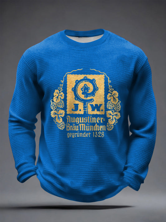 Männer Bier Liebhaber Waffel Langarm T-Shirt