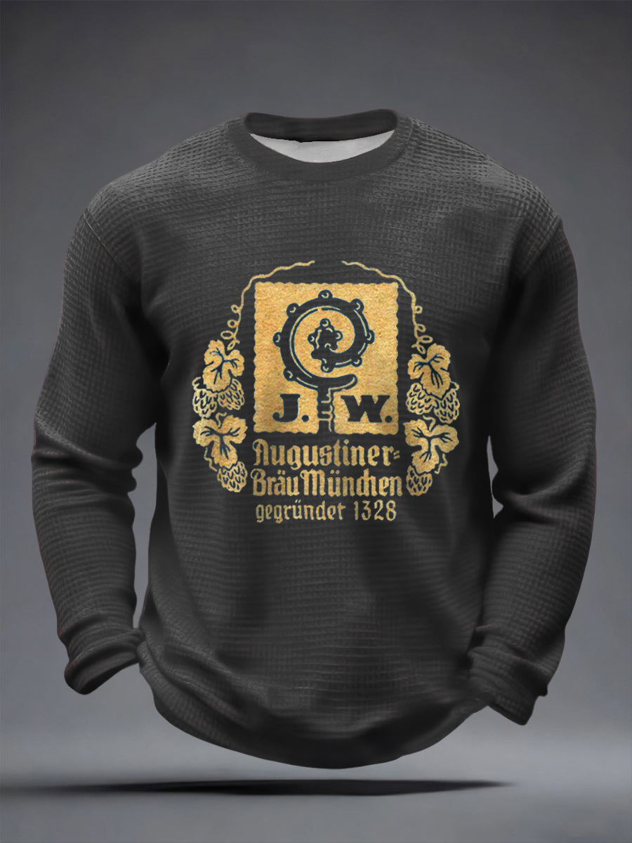 Männer Bier Liebhaber Waffel Langarm T-Shirt