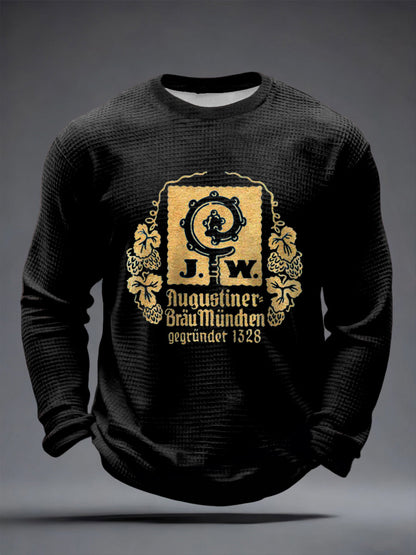 Männer Bier Liebhaber Waffel Langarm T-Shirt