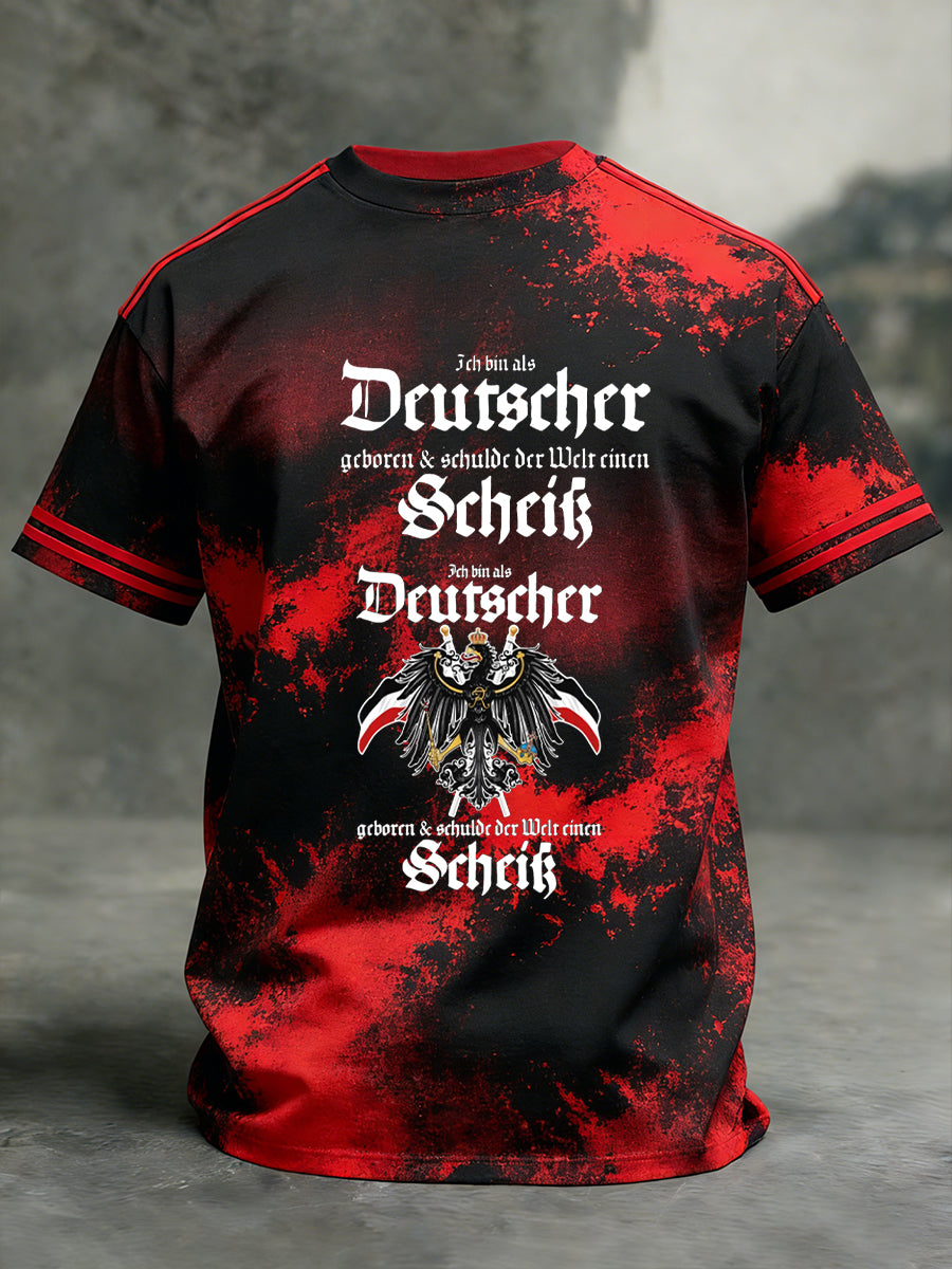 Herren Vintage T-Shirt mit deutscher Flagge, lässig