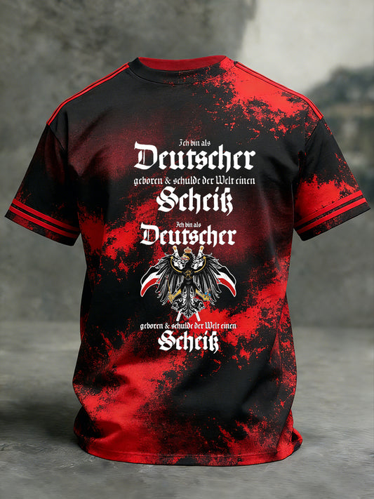 Herren Vintage T-Shirt mit deutscher Flagge, lässig