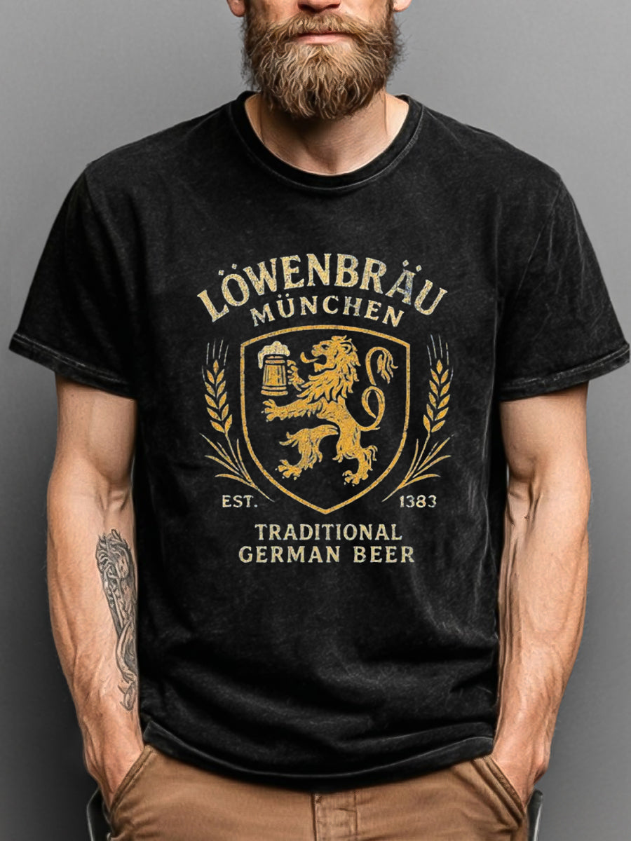 Retro klassisches deutsches Bier abzeichen 100% Baumwolle T-Shirt