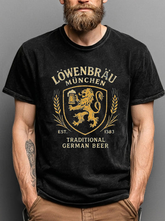 Retro klassisches deutsches Bier abzeichen 100% Baumwolle T-Shirt