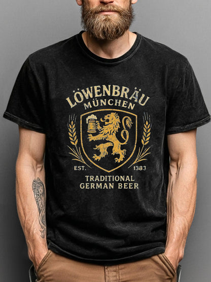 Retro klassisches deutsches Bier abzeichen 100% Baumwolle T-Shirt