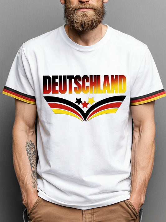 Retro-deutsches abstraktes Flaggenkunst-T-Shirt aus 100% Baumwolle