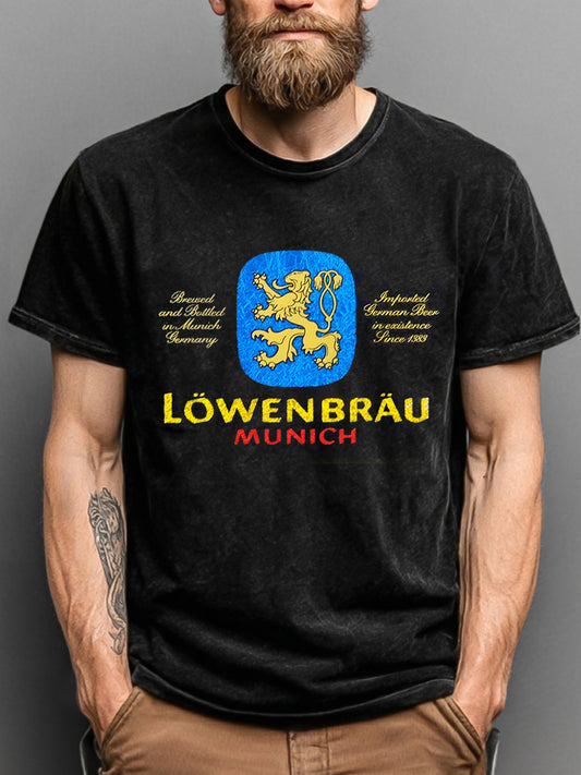 Retro klassisches deutsches Bier liebhaber lässig 100% Baumwolle T-Shirt