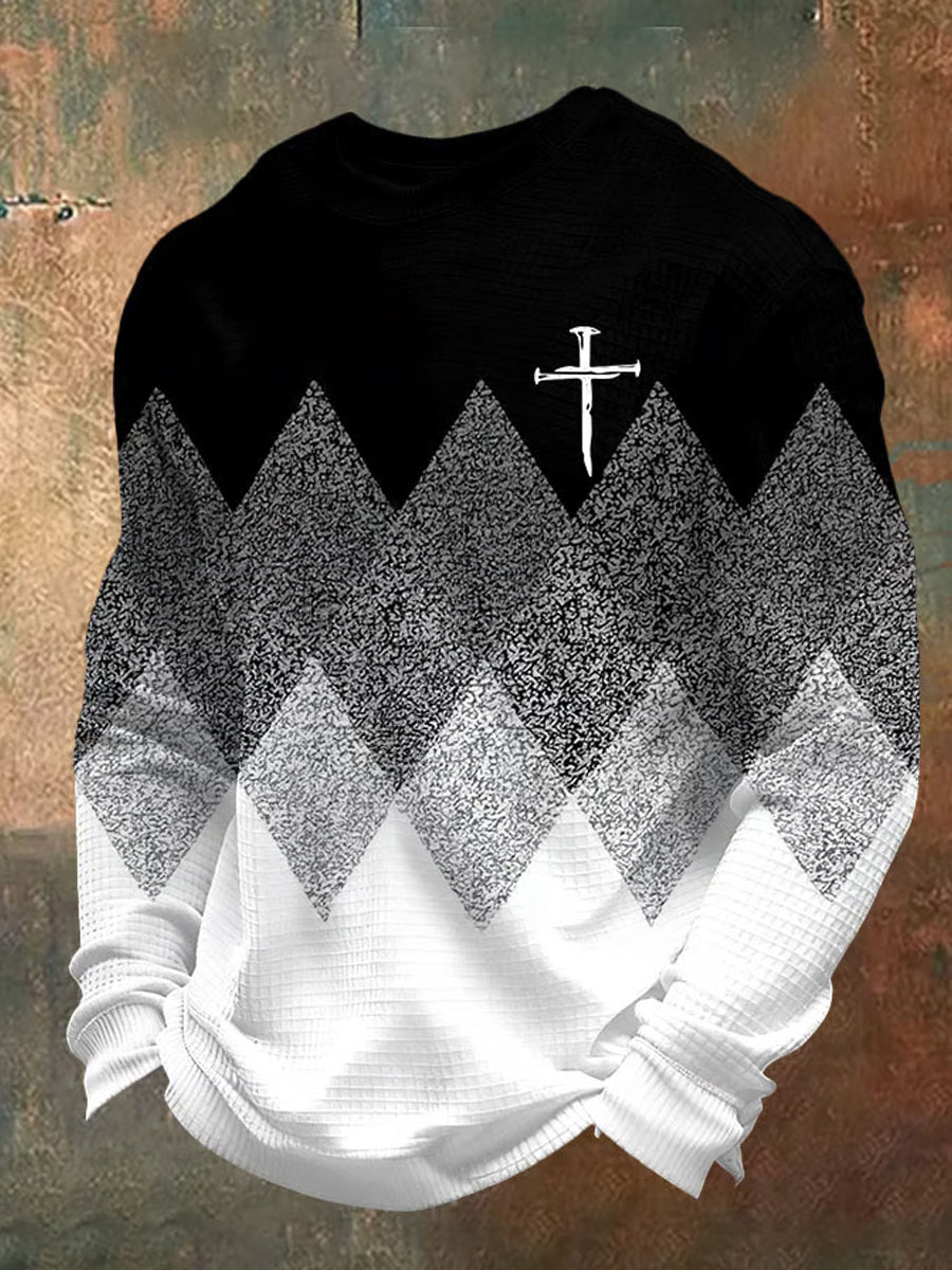 Retro-Glaubens-Print Lässiges Sweatshirt