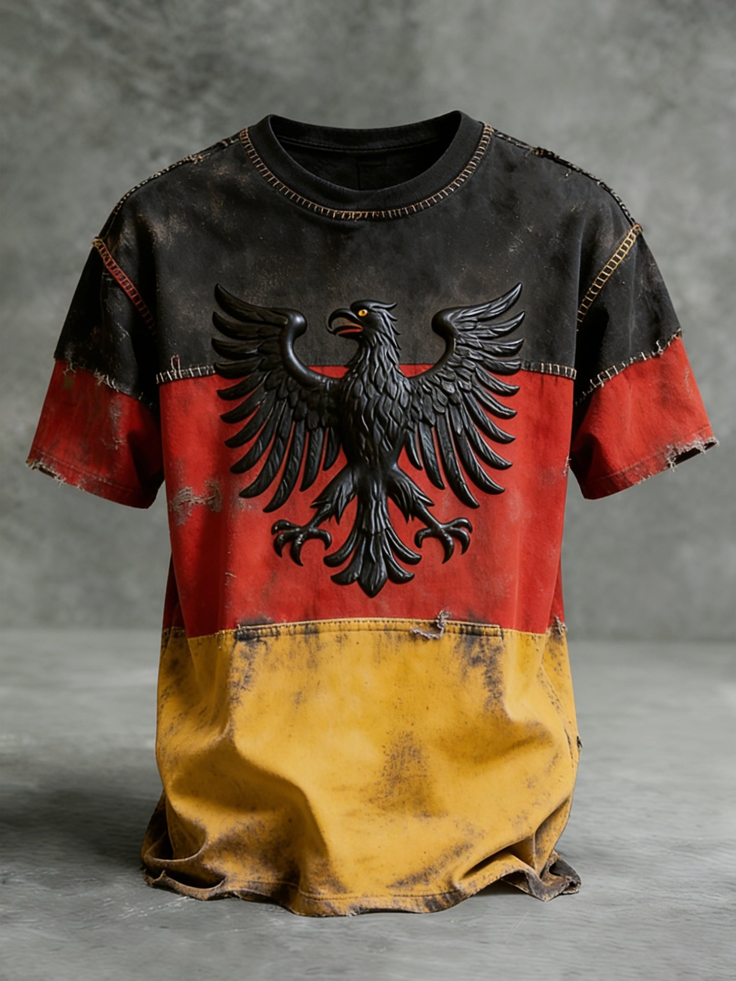 Herren-Vintage-T-Shirt mit deutscher Flagge im Casual-Style