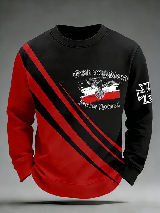 Retro Deutsches Flaggen-Print Lässiges Sweatshirt