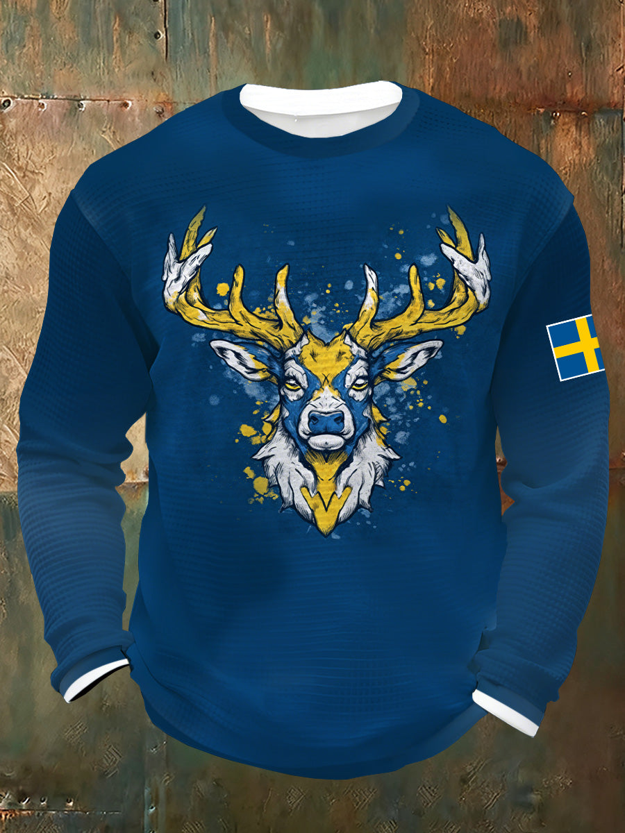 Schwedisches Viking-Thema bedrucktes T-Shirt für Männer