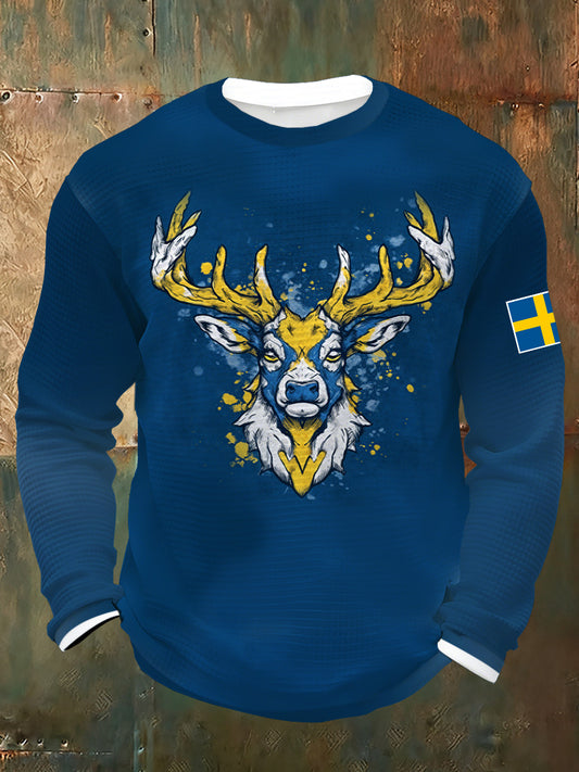 Schwedisches Viking-Thema bedrucktes T-Shirt für Männer