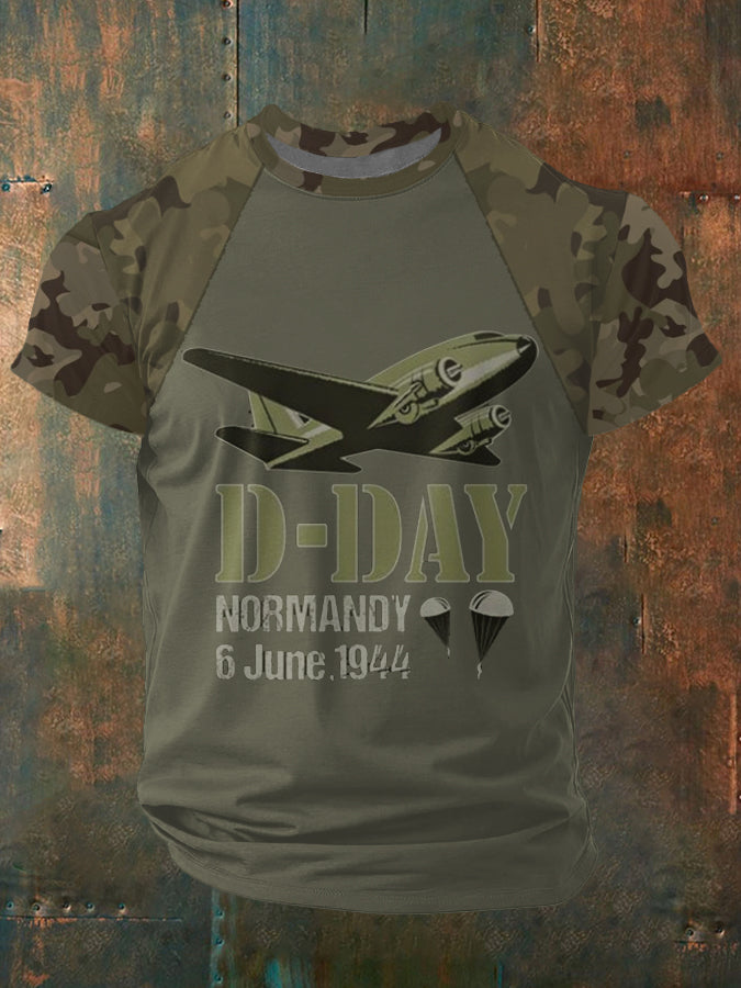 Herren-T-Shirt mit militärhistorischem Motiv zur Normandie 1944 und zum D-Day