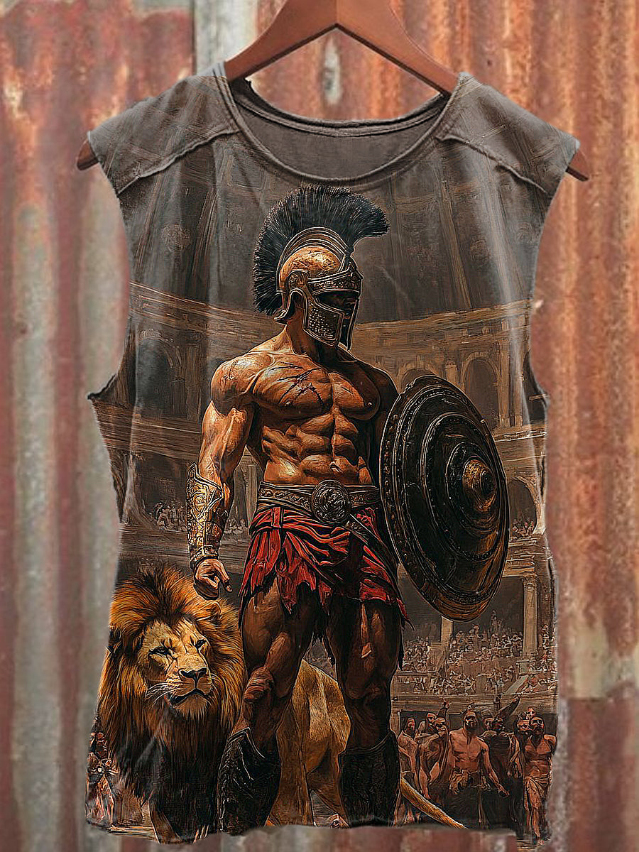 Herren Casual Spartan Warrior Bedrucktes Tank Top
