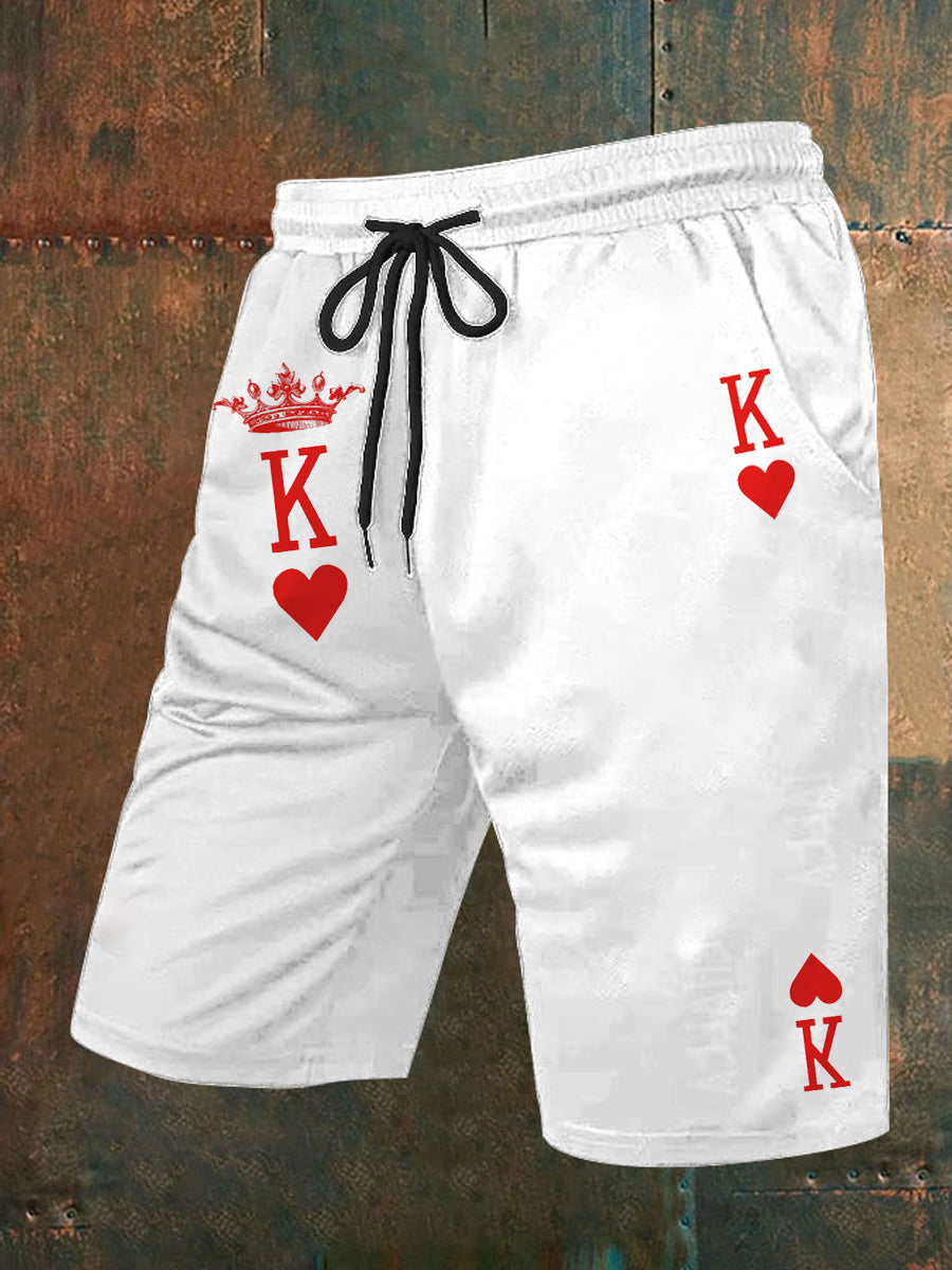 Herren Retro-Spielkarten Kunst Freizeit shorts