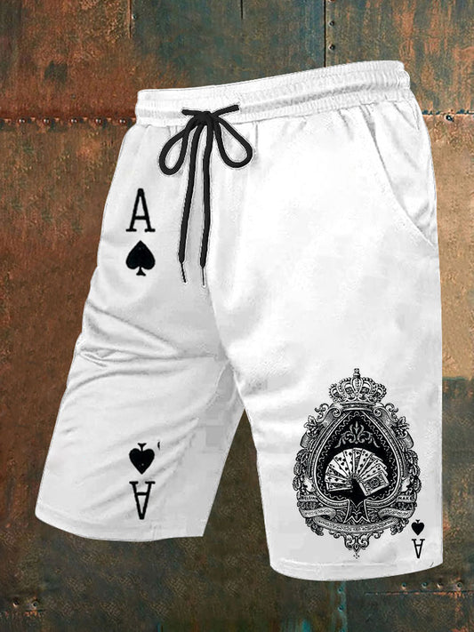 Herren-Retro-Spielkarten-Design-lässige Shorts