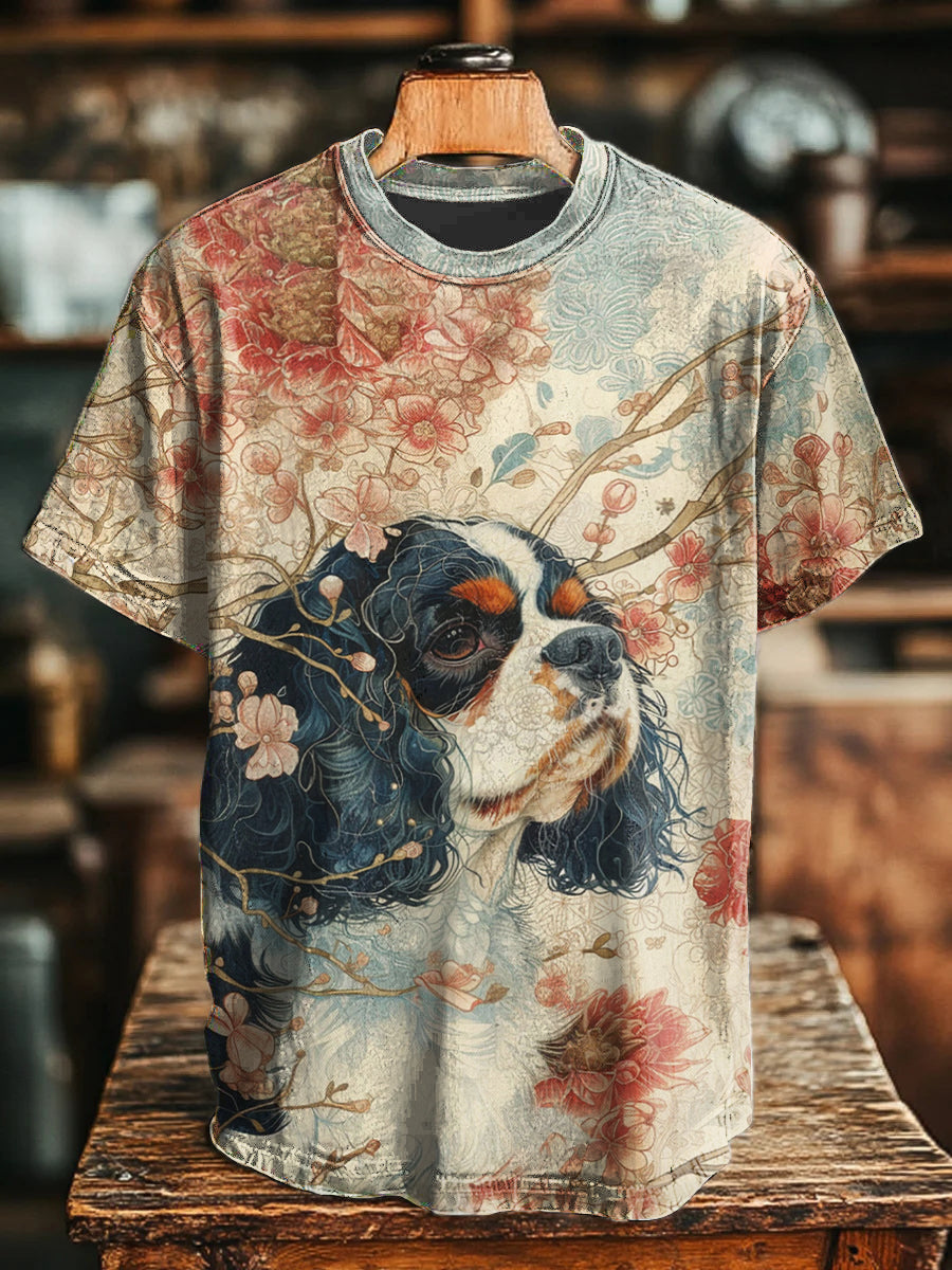 Unisex-T-Shirts im Vintage-Stil mit Hunde-Print