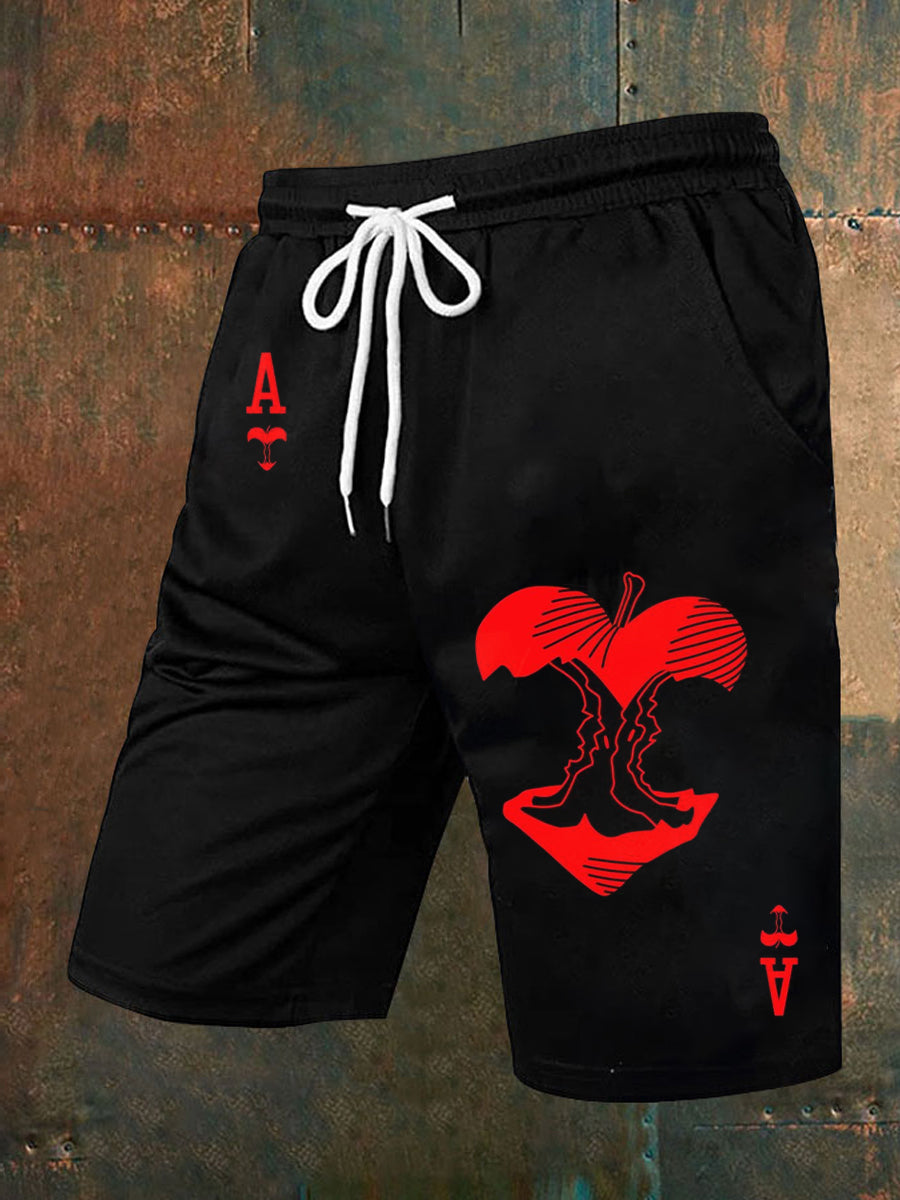 Herren-Retro-Spielkarten-Design-lässige Shorts