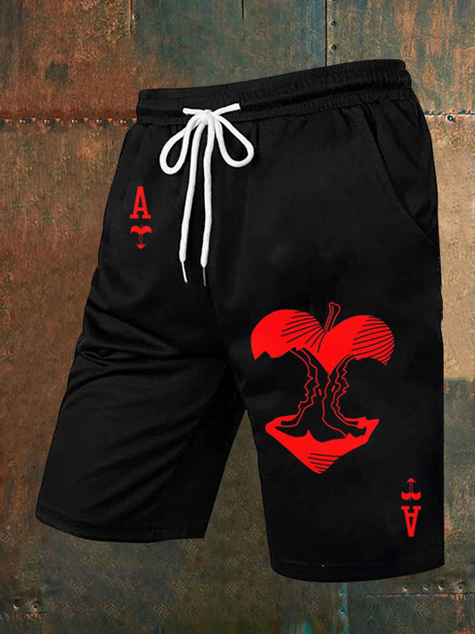Herren-Retro-Spielkarten-Design-lässige Shorts