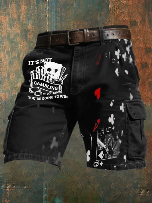 Herren Retro Poker Kunst Freizeit Shorts