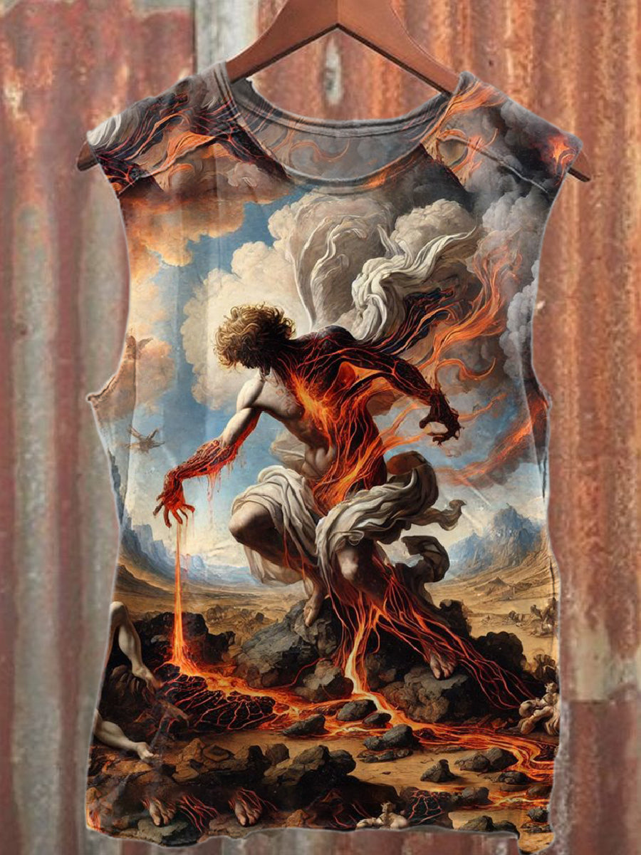 Retro Feuerwerk Graffiti Print Casual Baumwolle Tank Top