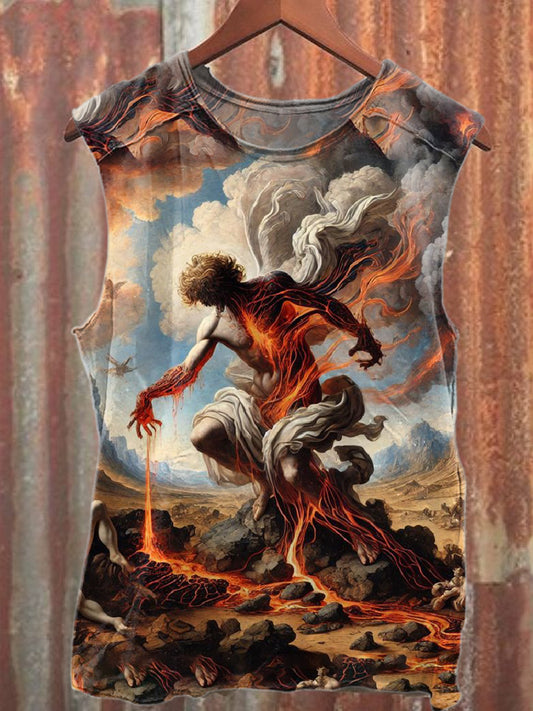 Retro Feuerwerk Graffiti Print Casual Baumwolle Tank Top