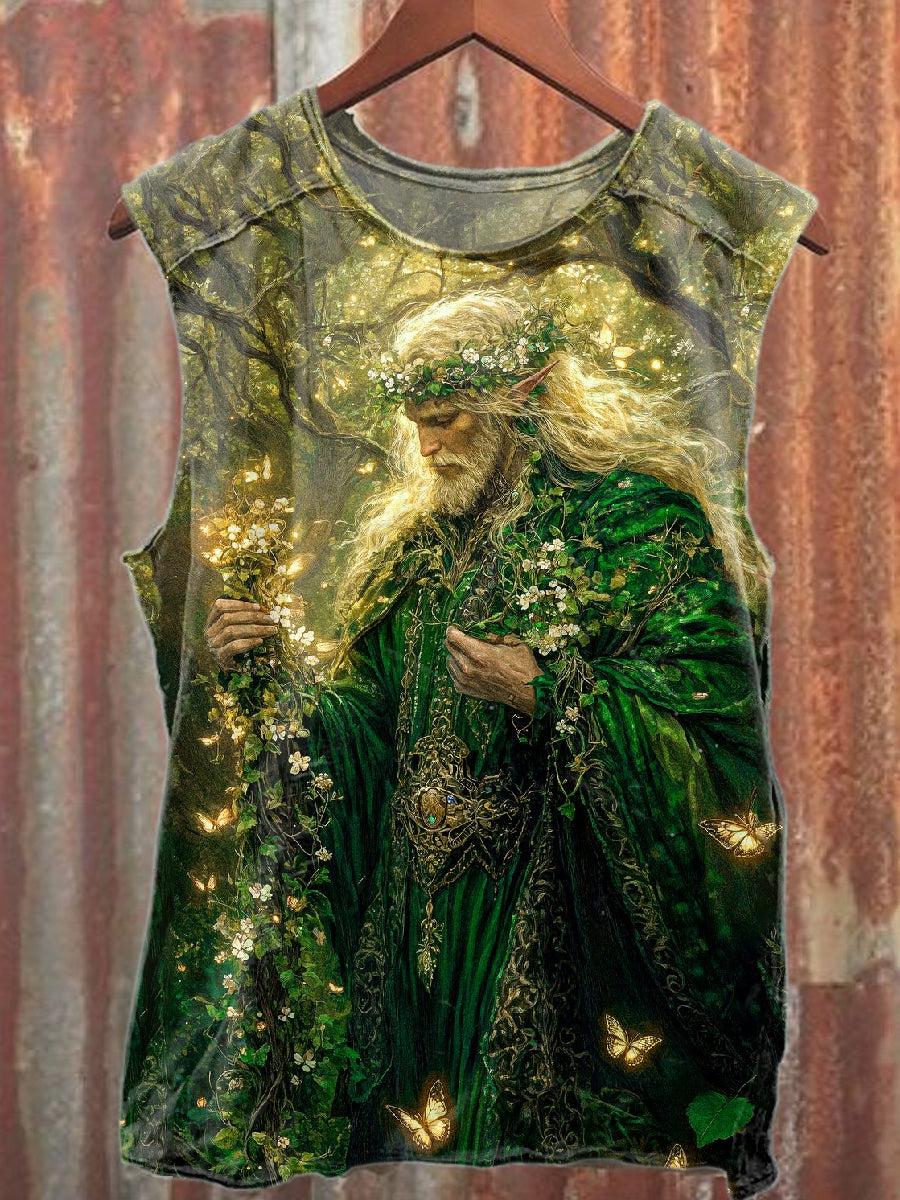 Vintage Forest King bedrucktes lässiges Baumwoll-Tanktop