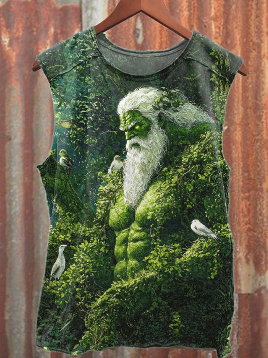 Vintage Forest King bedrucktes lässiges Baumwoll-Tanktop