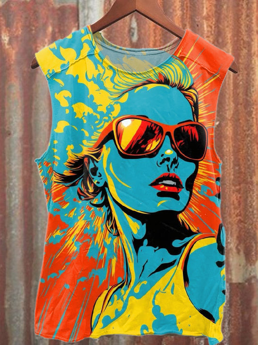 Retro Pop Graffiti Print Casual Baumwolle Tank Top