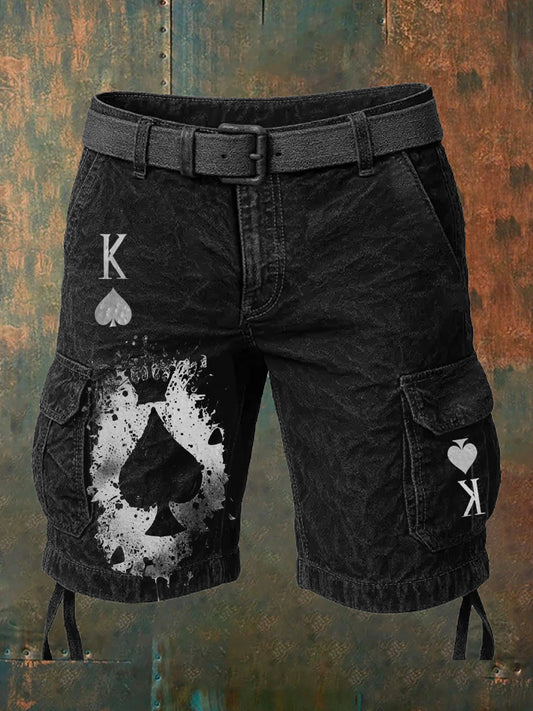 Herren Retro Poker Kunst Freizeit Shorts