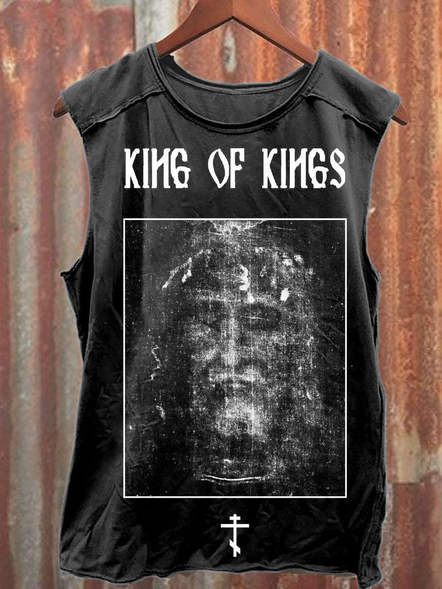 Vintage Jesus Graffiti Print Casual Baumwolle Tank Top