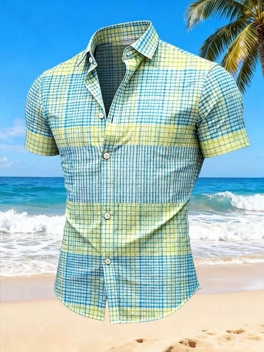 Herren-Kurzarm-Hemd im Urlaubs stil