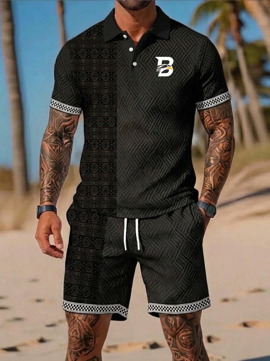 Herren-Lässiger Business-Anzug mit kurzen Ärmeln