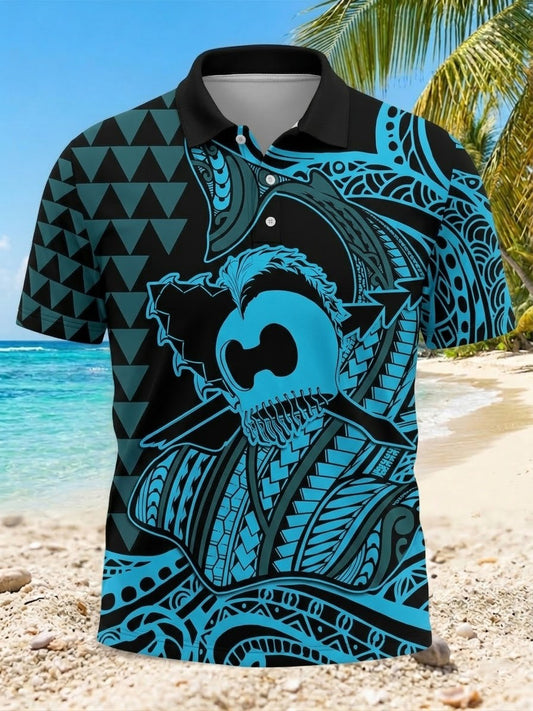 Herren-Hawaii-Ikaika-Krieger-Print-Shirt