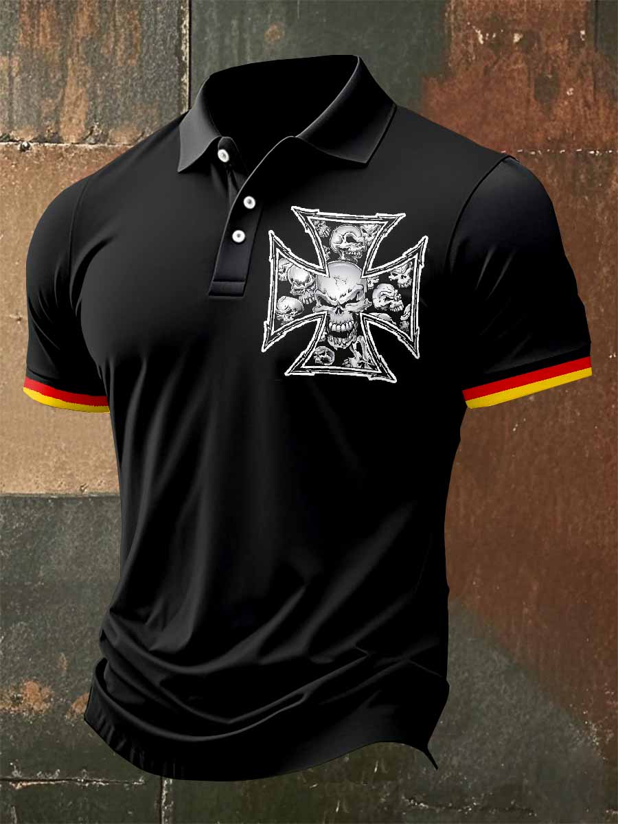 Herren Vintage Eisenkreuz-Poloshirt