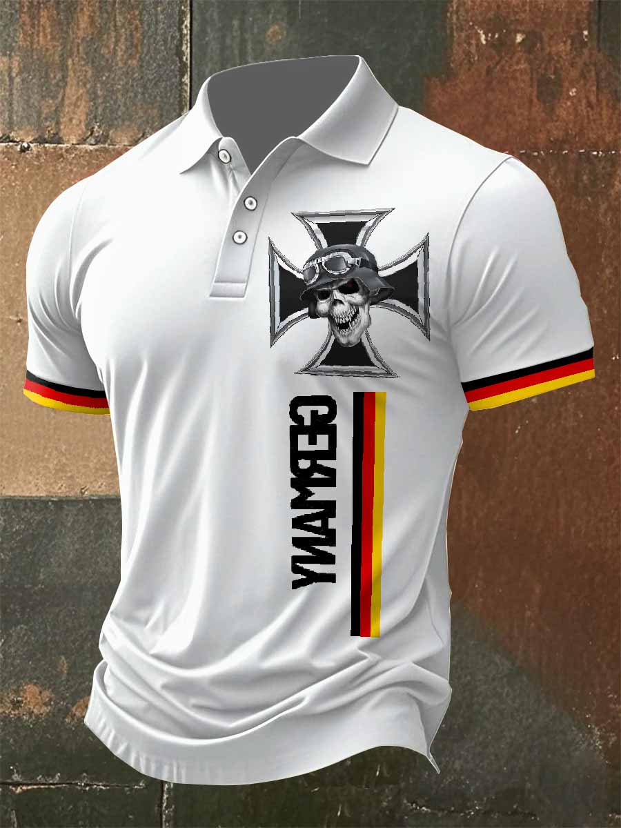 Herren Vintage Eisernes Kreuz Poloshirt