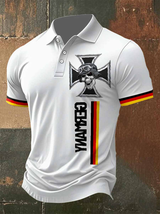 Herren Vintage Eisernes Kreuz Poloshirt