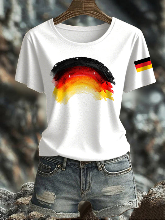 Damen-T-Shirt mit deutscher Flagge gedruckt