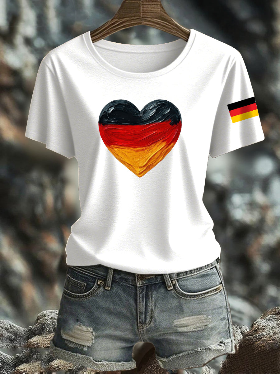 Damen-T-Shirt mit deutscher Flagge gedruckt