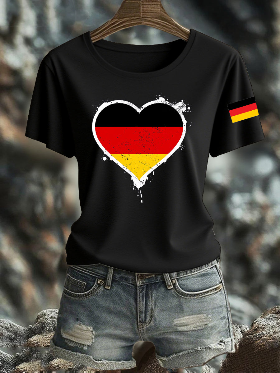Damen-T-Shirt mit deutscher Flagge gedruckt