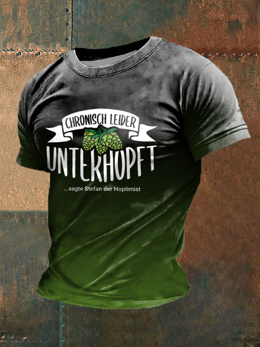 Herren-Unterhopft bedrucktes Kurzarm-T-Shirt