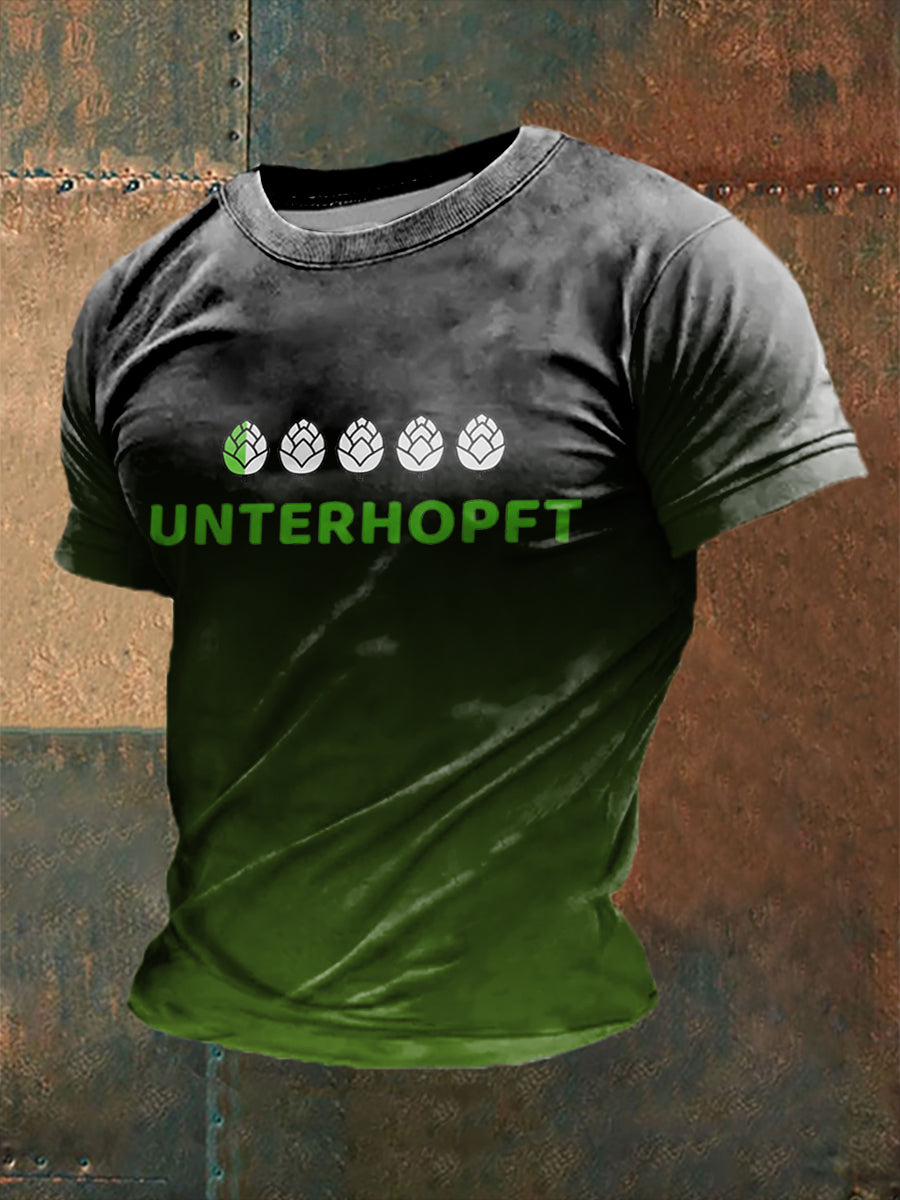 Herren-Unterhopft bedrucktes Kurzarm-T-Shirt