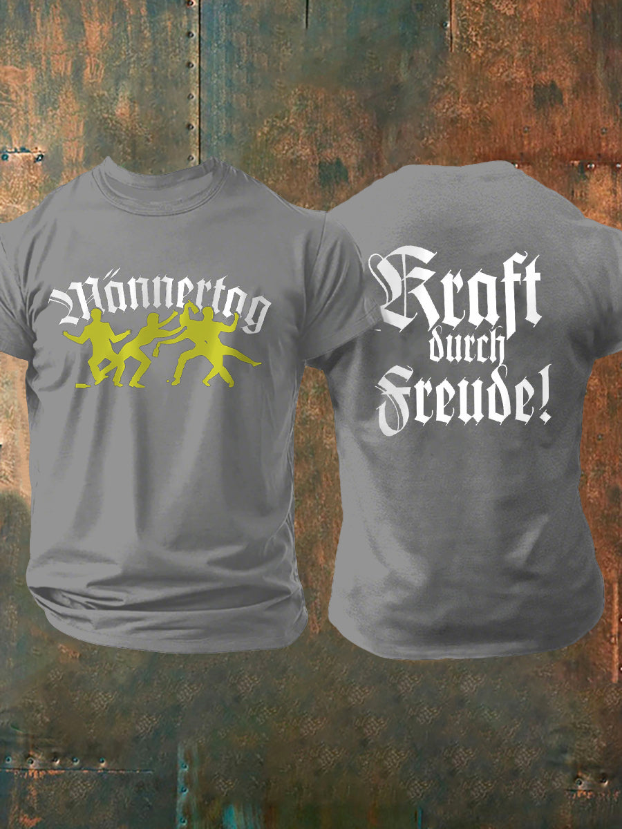 Herren-Männertag-Print-Kurzarm-T-Shirt