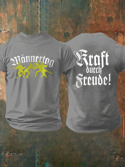 Herren-Männertag-Print-Kurzarm-T-Shirt