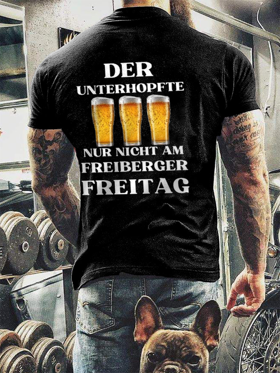 Herren-Unterhopft bedrucktes Kurzarm-T-Shirt