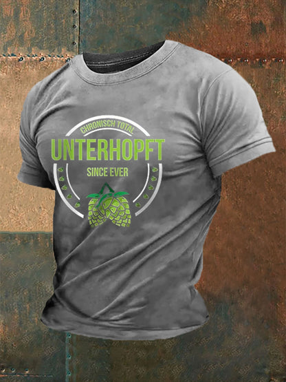 Herren-Männertag-Print-Kurzarm-T-Shirt