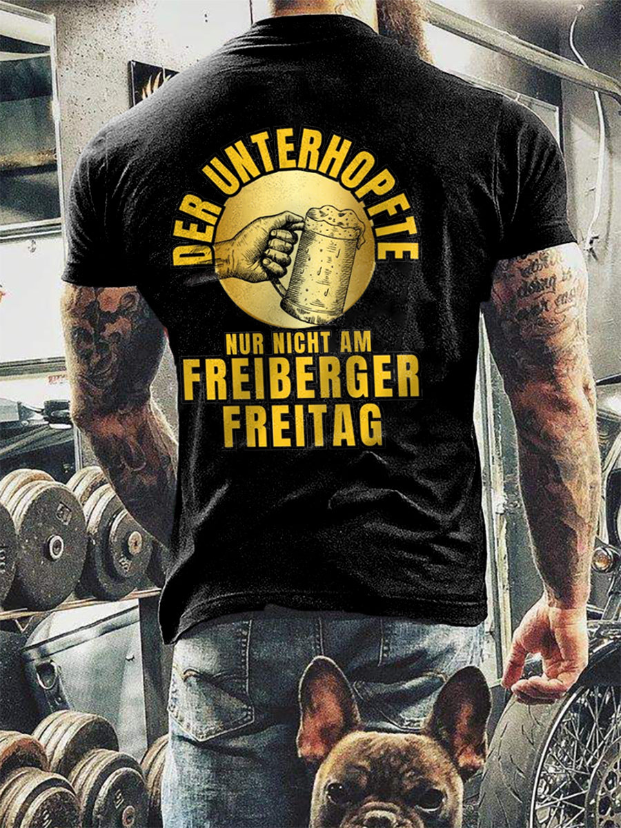 Herren-Unterhopft bedrucktes Kurzarm-T-Shirt