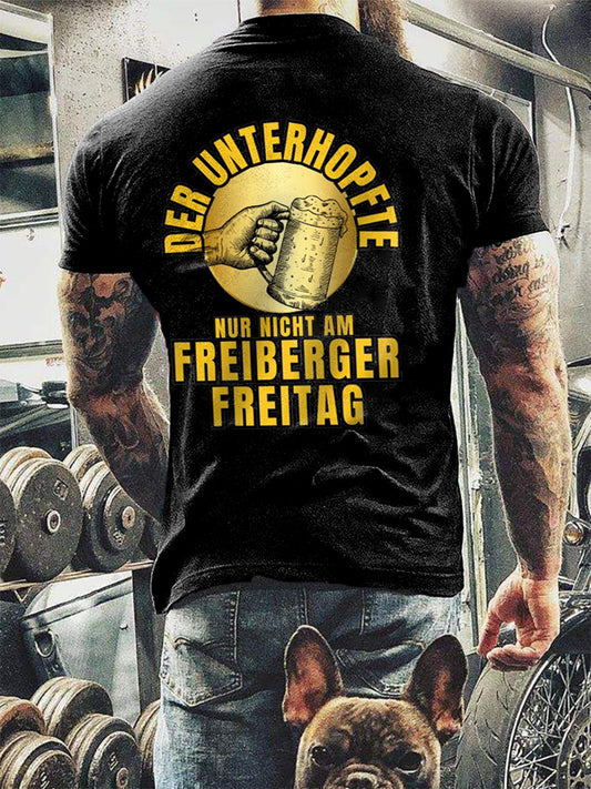 Herren-Unterhopft bedrucktes Kurzarm-T-Shirt