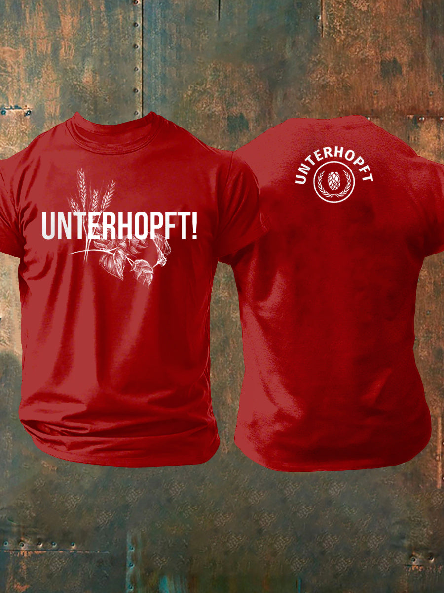 Herren-Unterhopft bedrucktes Kurzarm-T-Shirt