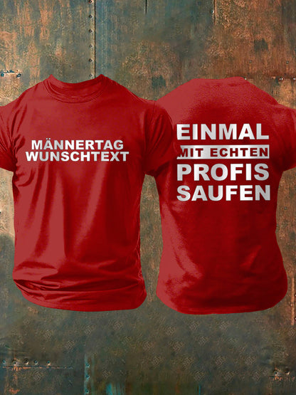 Herren-Männertag-Print-Kurzarm-T-Shirt